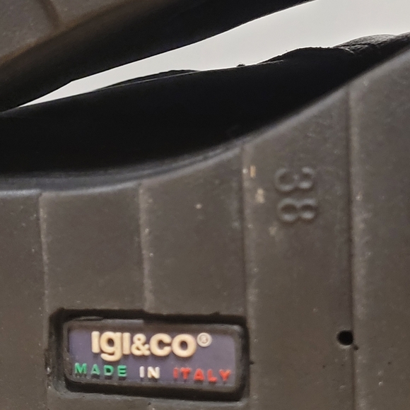 IGI & CO Dressy Black Leather Platform Ankle Boots Shoes (ITALY) Size 7.5 / 38 - Picture 10 of 13